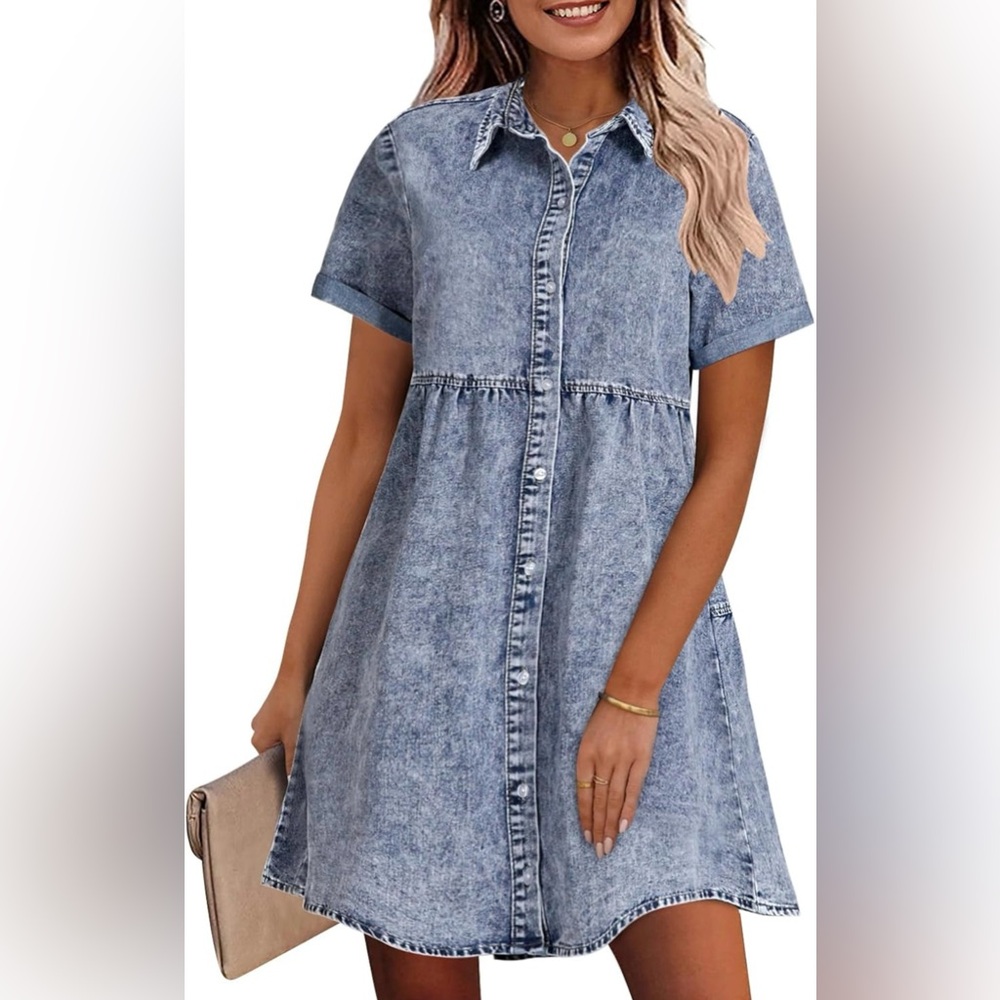 Denim Button-Down Dress